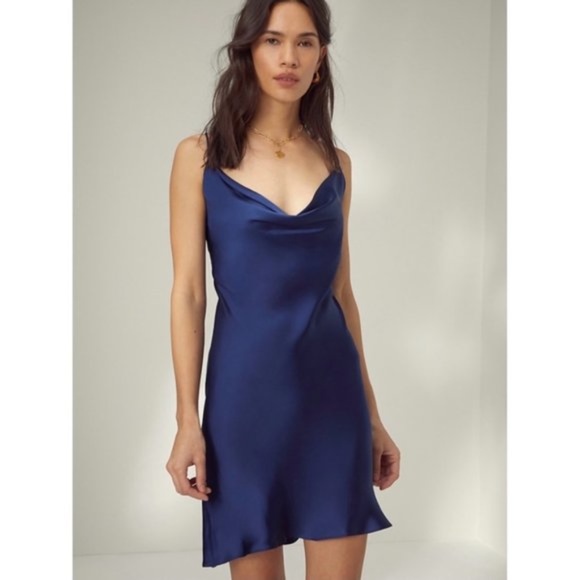 COPY - Aritzia Wilfred diamante dress, strappy silky slip dress (size XXS, colo… - Picture 1 of 9